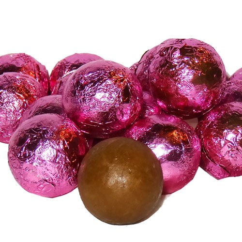 light-pink-foil-covered-chocolate-balls